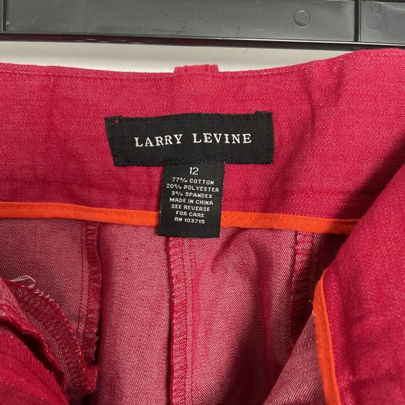Larry Levine Dress Pants Career Trouser Stretch Red Size 12 - Picture 2 of 4